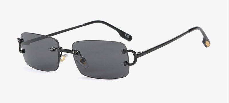 Kachawoo Retro Rectangular Sunglasses Rimless