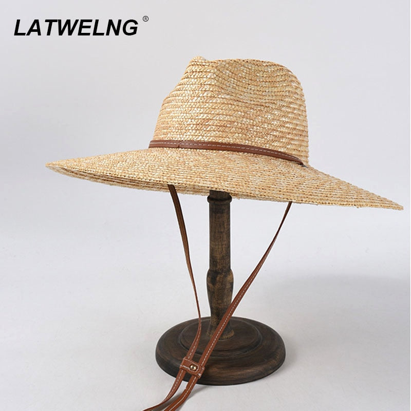 LATWELNG Belt Strap Straw Sun Hat