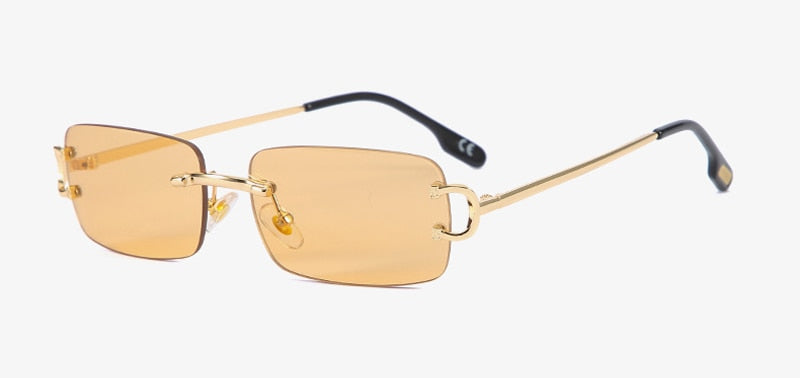 Kachawoo Retro Rectangular Sunglasses Rimless