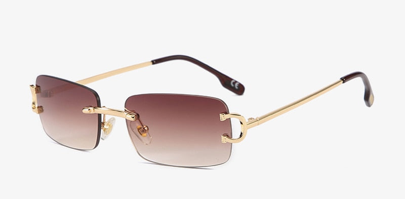 Kachawoo Retro Rectangular Sunglasses Rimless