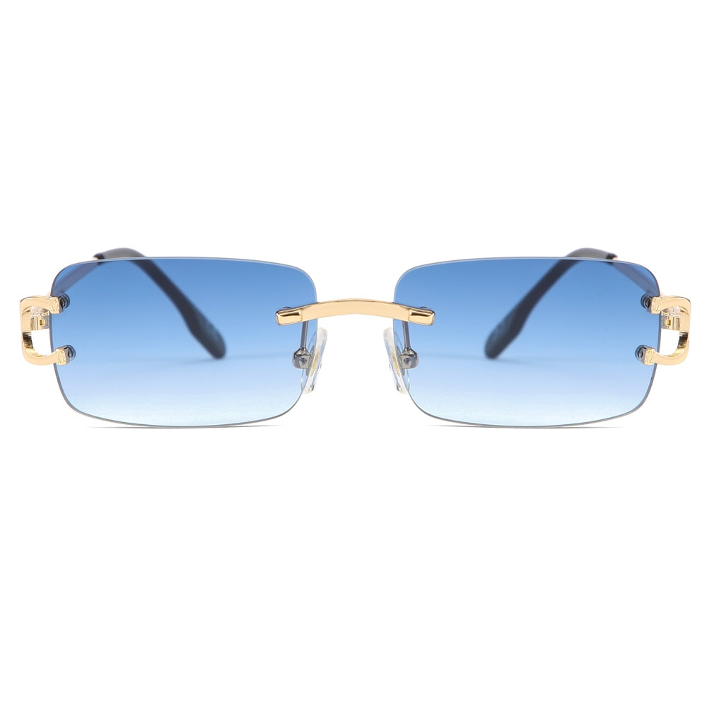 Kachawoo Retro Rectangular Sunglasses Rimless