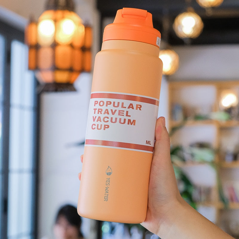 CREAWIND 650/830ml Popular Travel Vacuum Cup Water Bottle