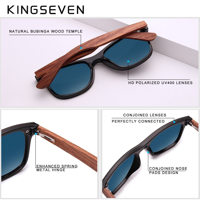 KINGSEVEN Natural Wooden Polarized Sunglasses