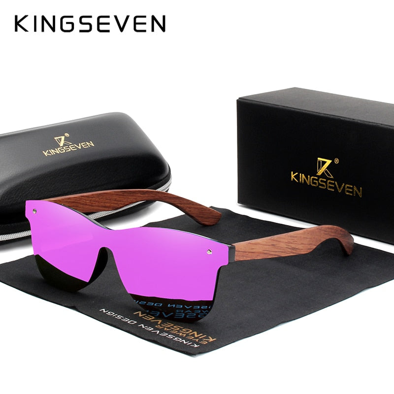 KINGSEVEN Natural Wooden Polarized Sunglasses
