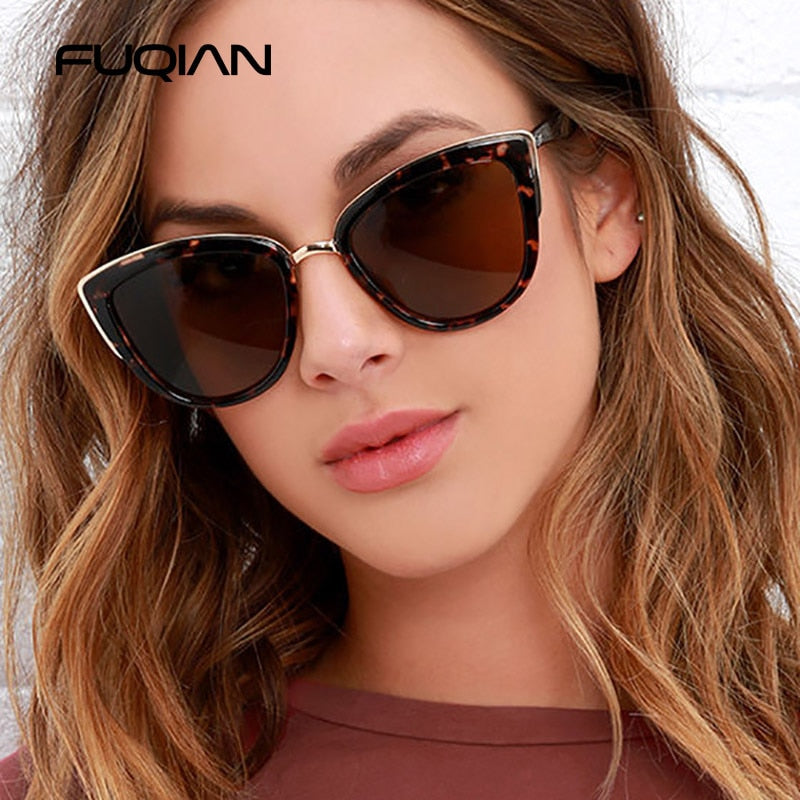 FUQIAN Classic Cateye Women Sunglasses