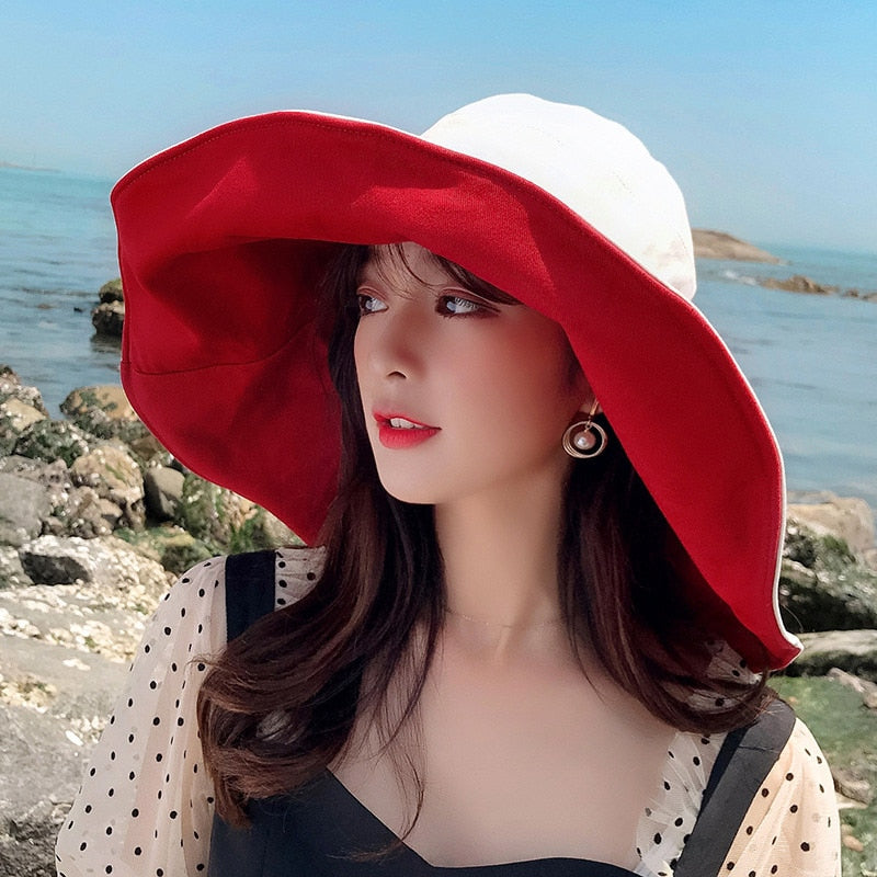 New Summer Women Foldable Sun Bucket Hat