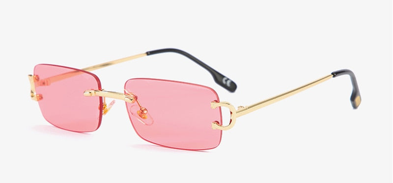 Kachawoo Retro Rectangular Sunglasses Rimless