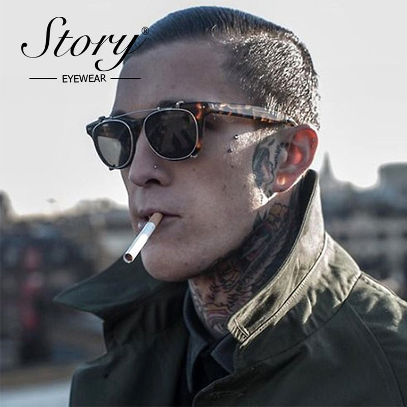 Story Vintage Steampunk Clip On Sunglasses