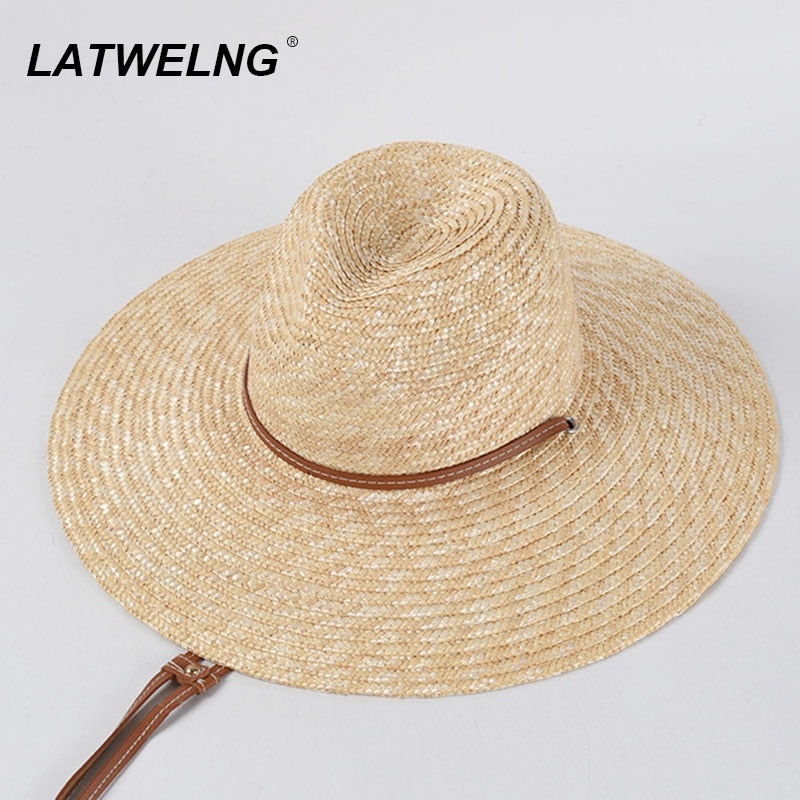 LATWELNG Belt Strap Straw Sun Hat