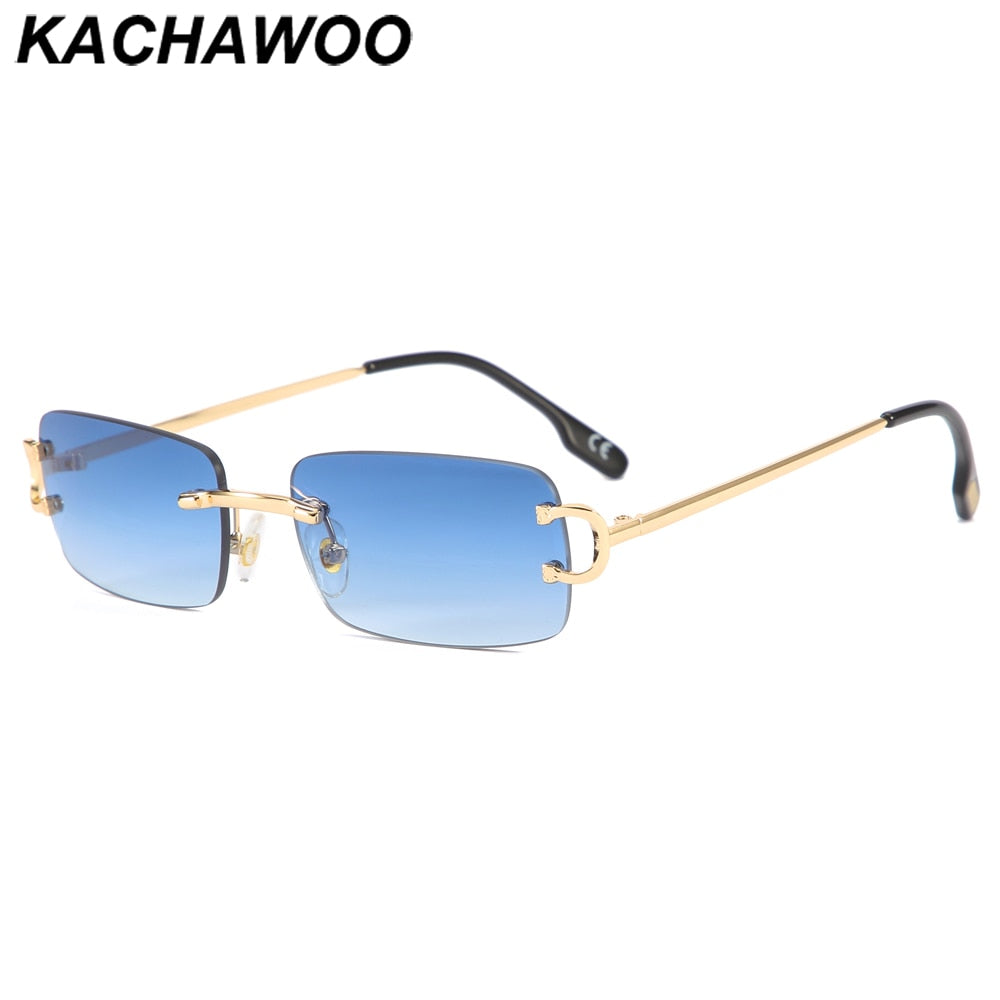 Kachawoo Retro Rectangular Sunglasses Rimless