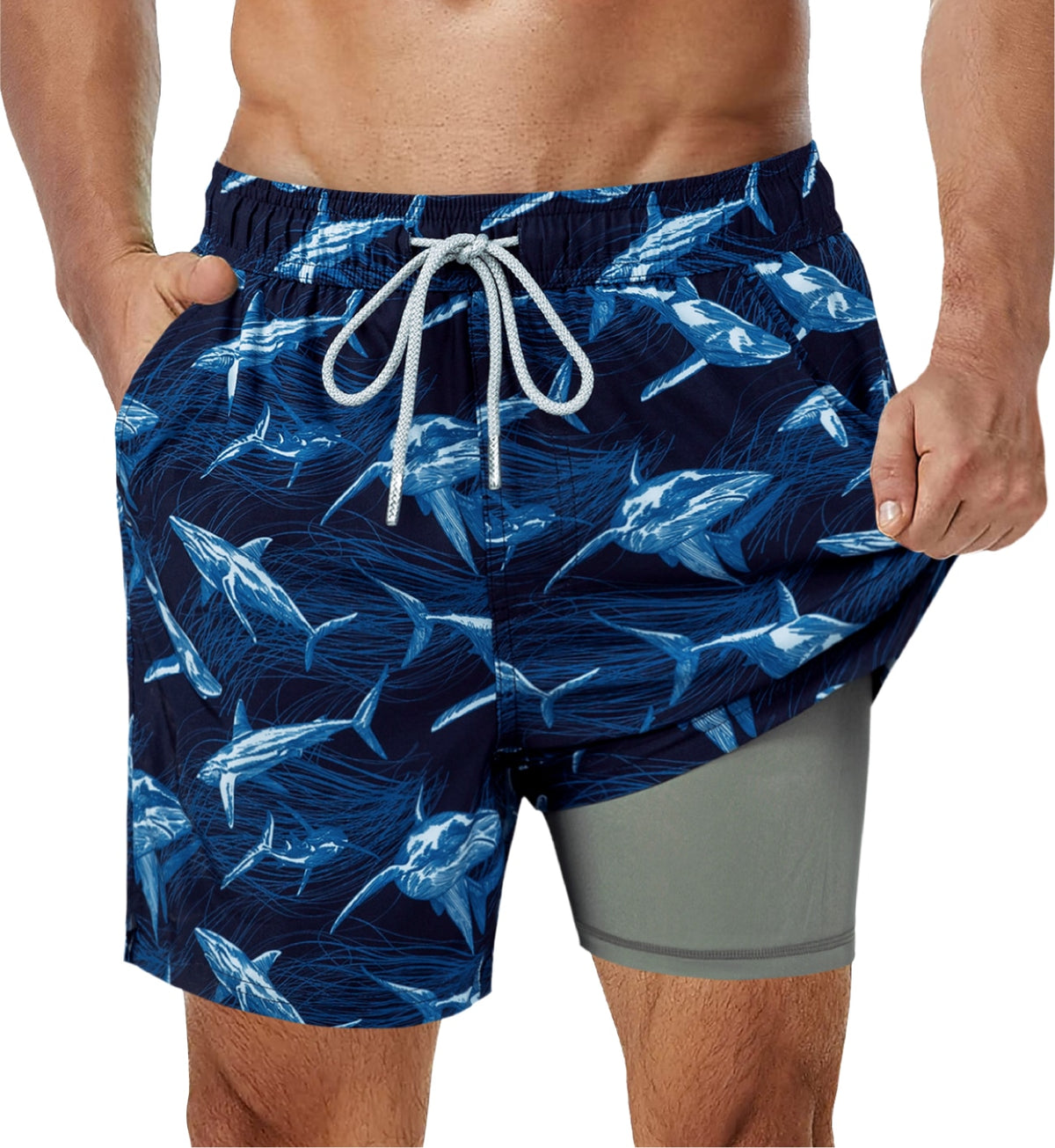 SURFCUZ Mens Swimming Trunks with Compression Liner