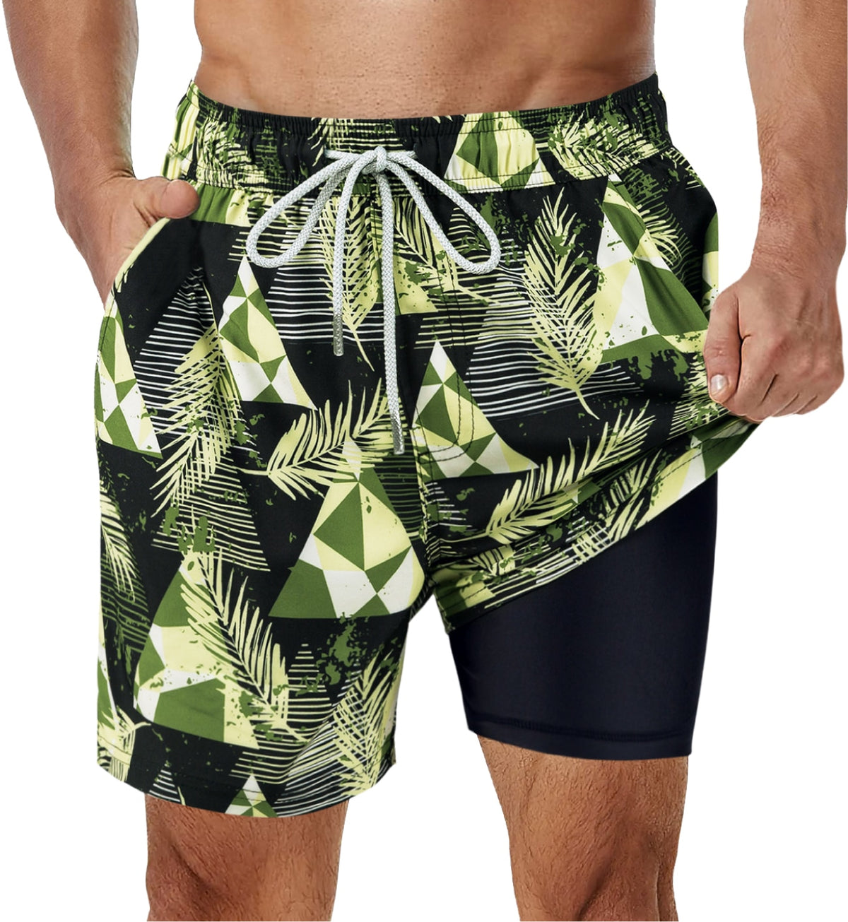 SURFCUZ Mens Swimming Trunks with Compression Liner
