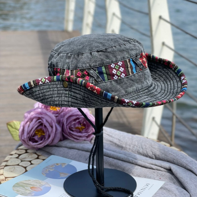 Summer Retro Mountaineering Bucket Hat