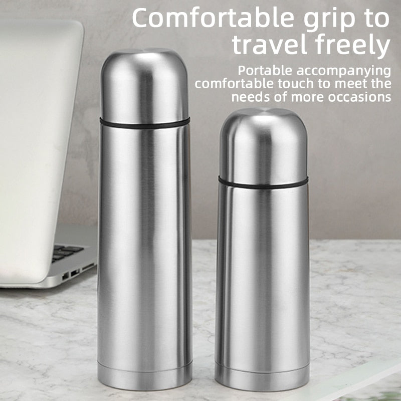 Double-Layer Stainless Steel Bullet Shape Thermos Water Bottle