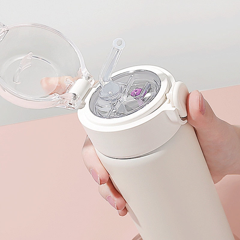 380ml CREAWIND Stainless Steel Water Bottler With Straw