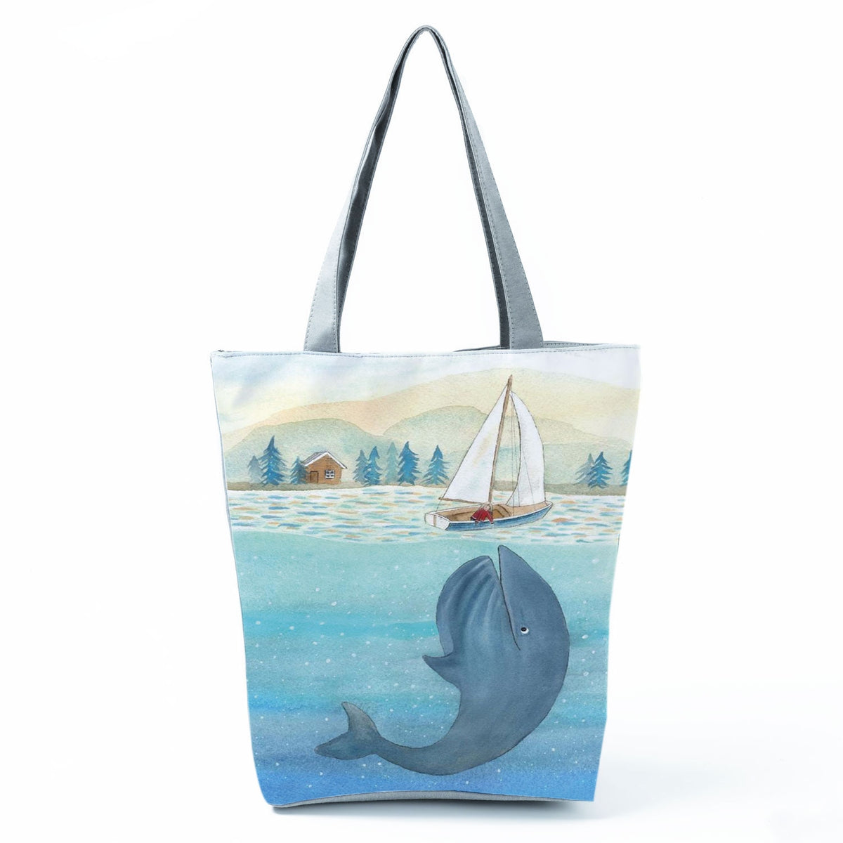 Ocean Shell Print Tote Bag