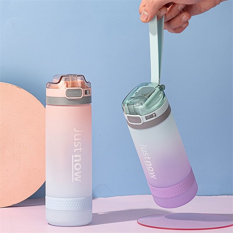 500ml/600ml JUST NOW Water Bottles With Straw