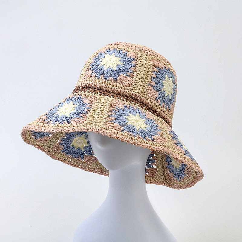 Summer Flowers Hand-Woven Beach Sun Hat