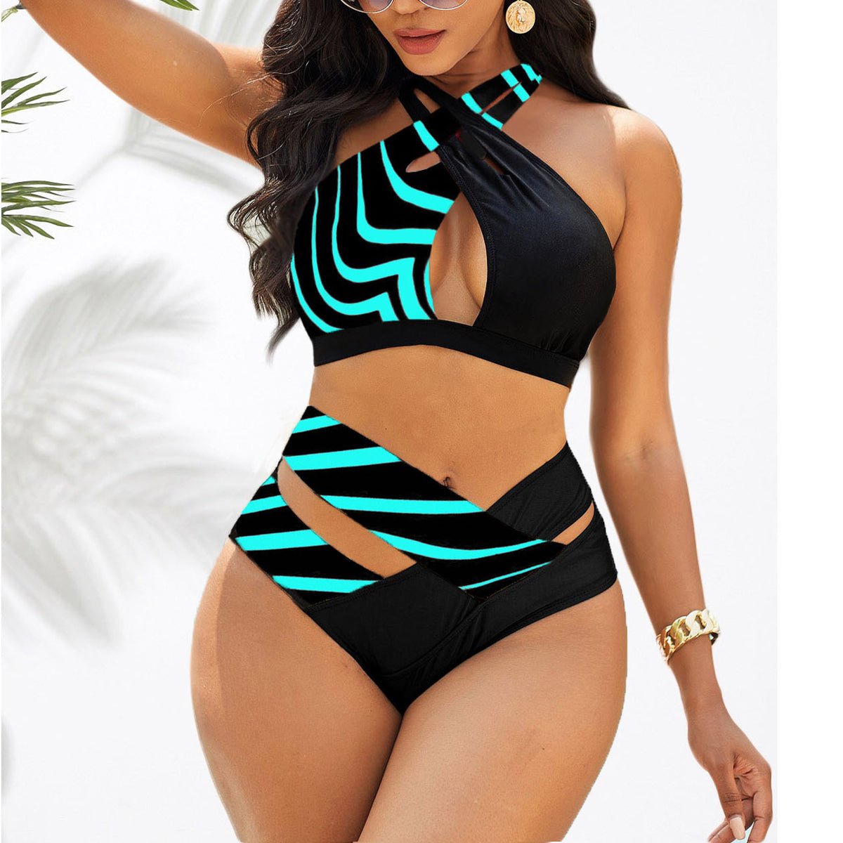 Two Piece High Waist Sexy Print Brazilian Bikini