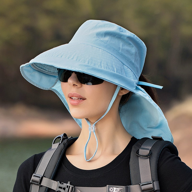 KINIJA Wide Brim Neck Protecter Bucket Hat