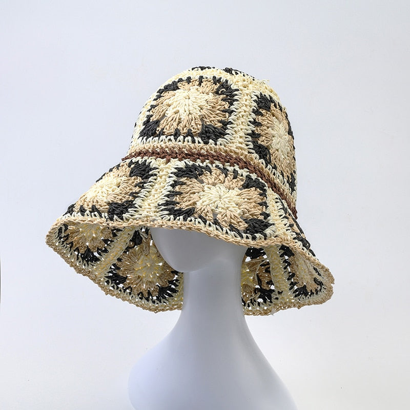 Summer Flowers Hand-Woven Beach Sun Hat