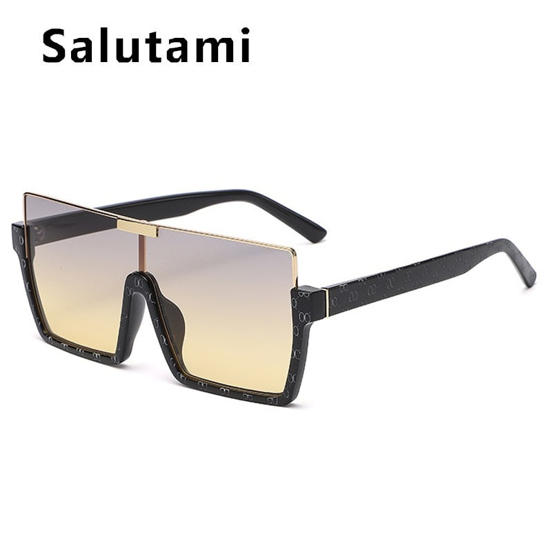 SALUTAMI Half Frame One Piece Square Sunglasses