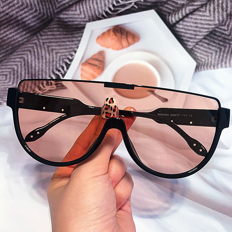 SALUTAMI Vintage Half Frame One Piece Sunglasses