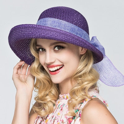 Summer Fashion Straw Hat w Bow