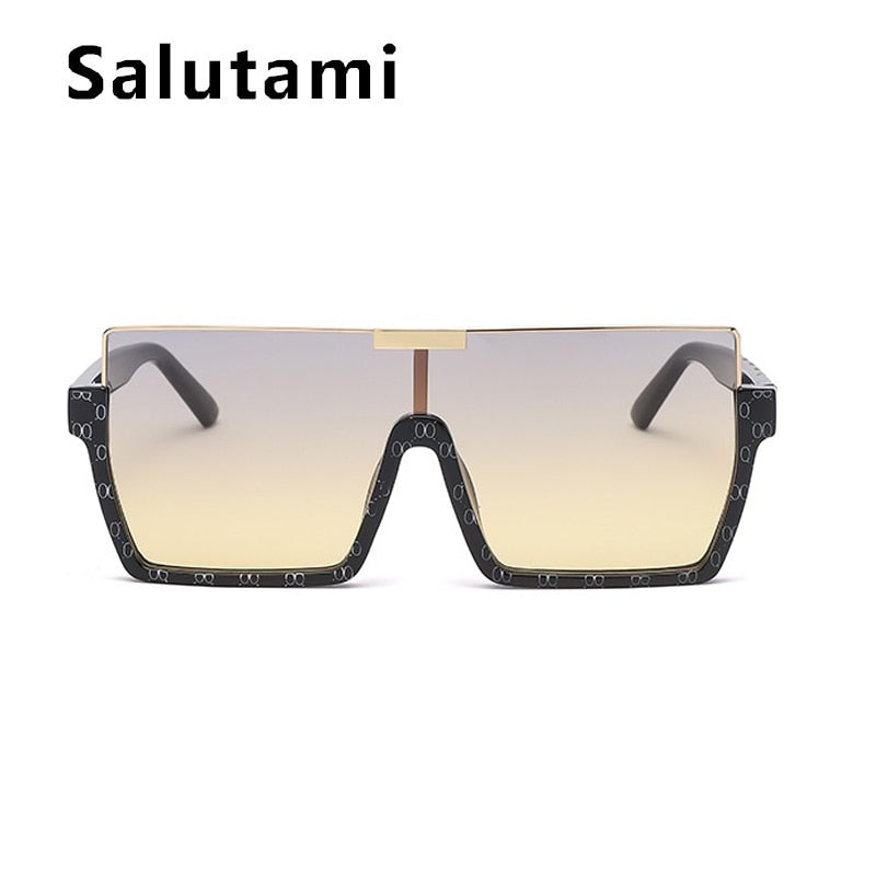 SALUTAMI Half Frame One Piece Square Sunglasses