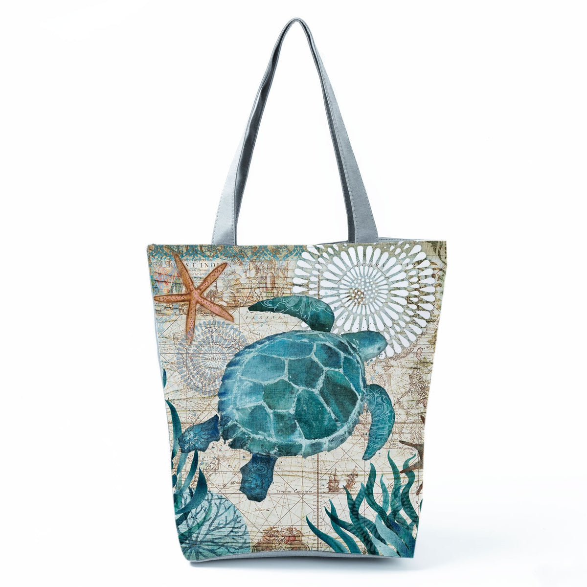 Ocean Shell Print Tote Bag