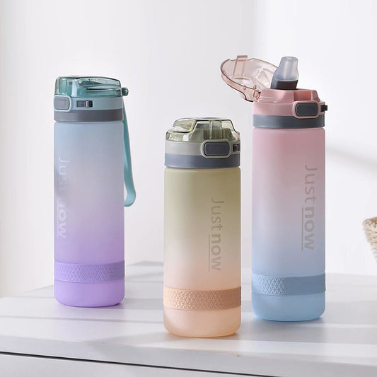 500ml/600ml JUST NOW Water Bottles With Straw