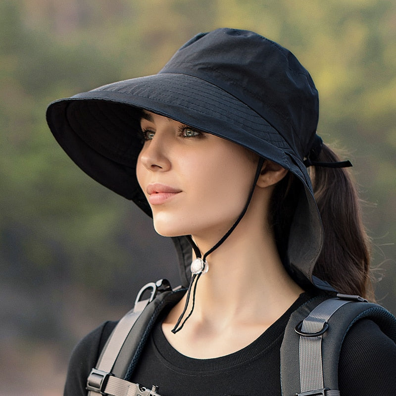 KINIJA Wide Brim Neck Protecter Bucket Hat