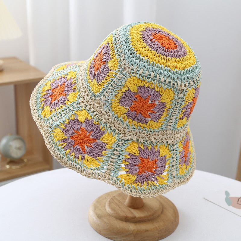 Summer Flowers Hand-Woven Beach Sun Hat