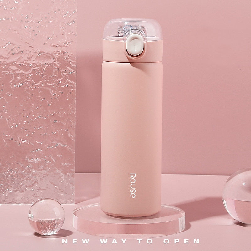 380ml CREAWIND Stainless Steel Water Bottler With Straw