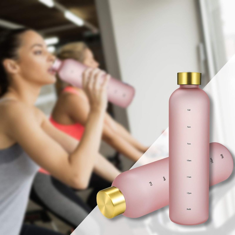 CAPESADE 1L Water Bottle with Time Marker