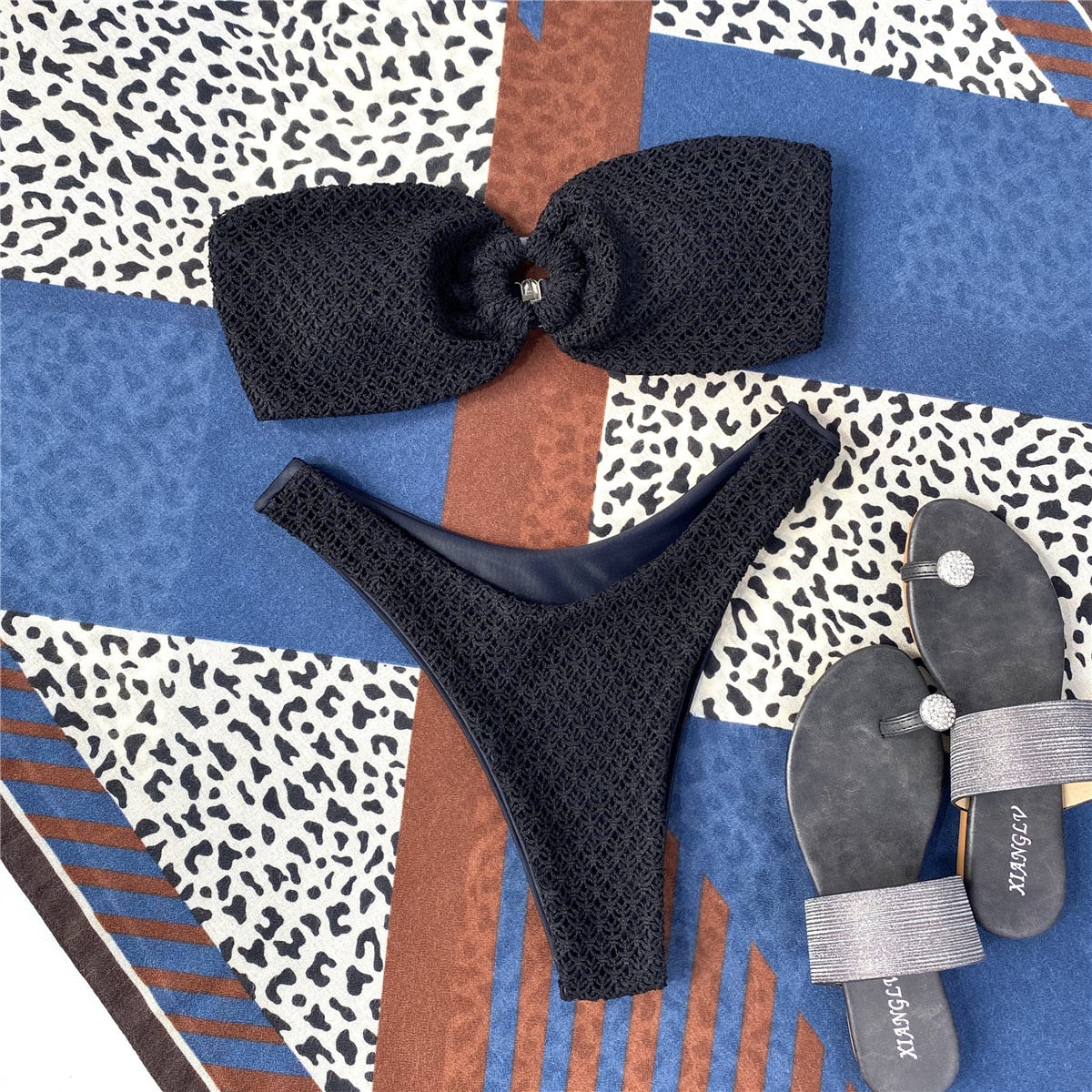 PARA PRAIA Sexy High Cut Strapless Ring Brazilian Bikini