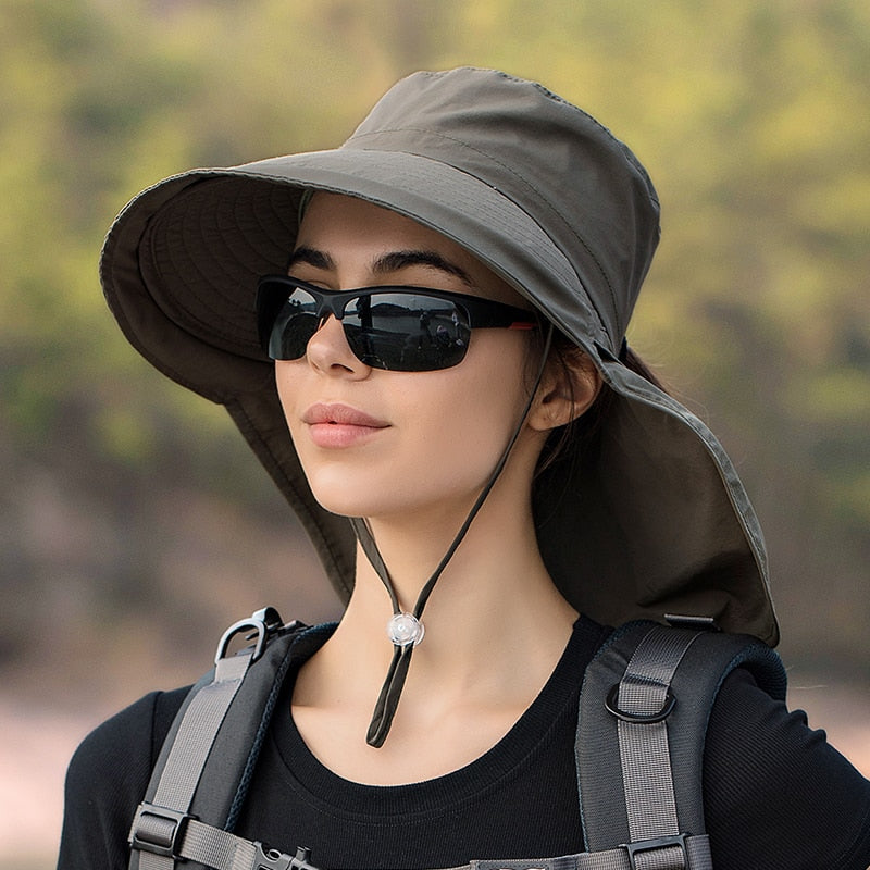 KINIJA Wide Brim Neck Protecter Bucket Hat