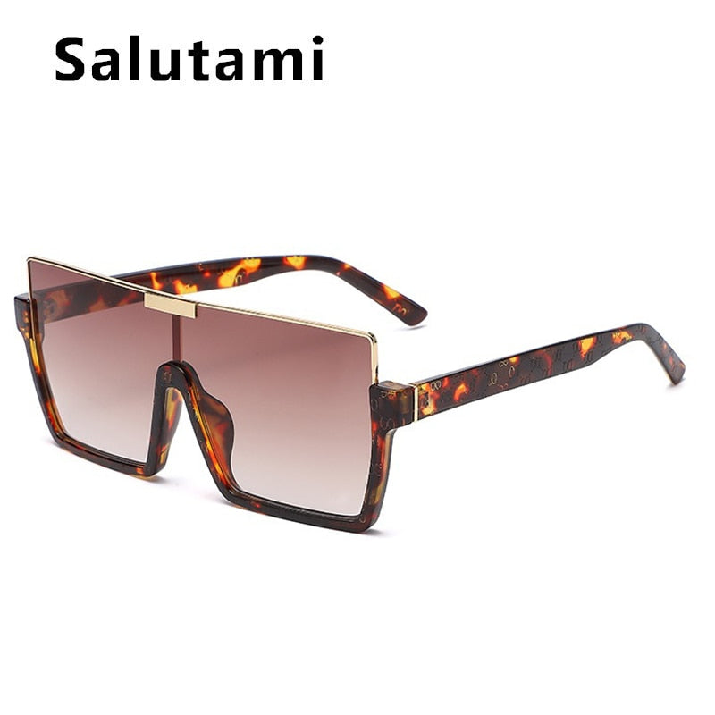 SALUTAMI Half Frame One Piece Square Sunglasses