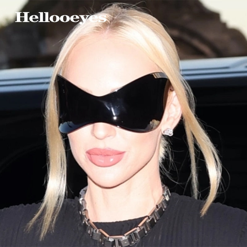 HELLOOEYES Oversized Punk Goggle Sunglasses