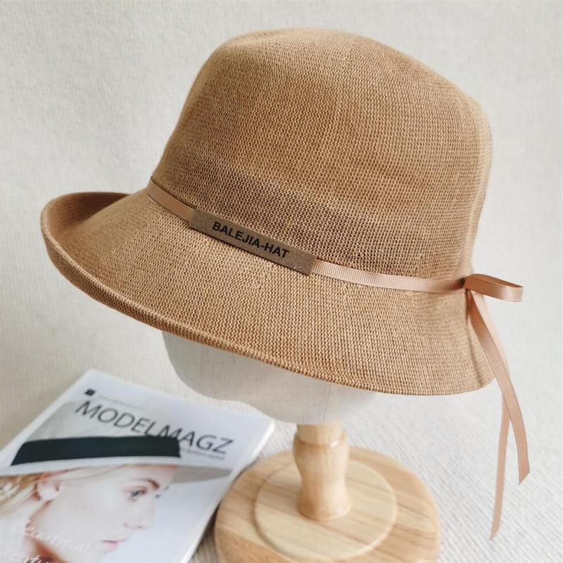 Faux Straw Braid Summer Beach Hat With Roll Brim