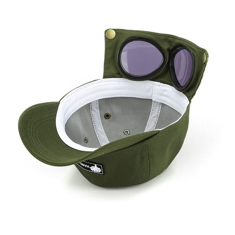Aviator Summer Baseball Cap With Sunglasses