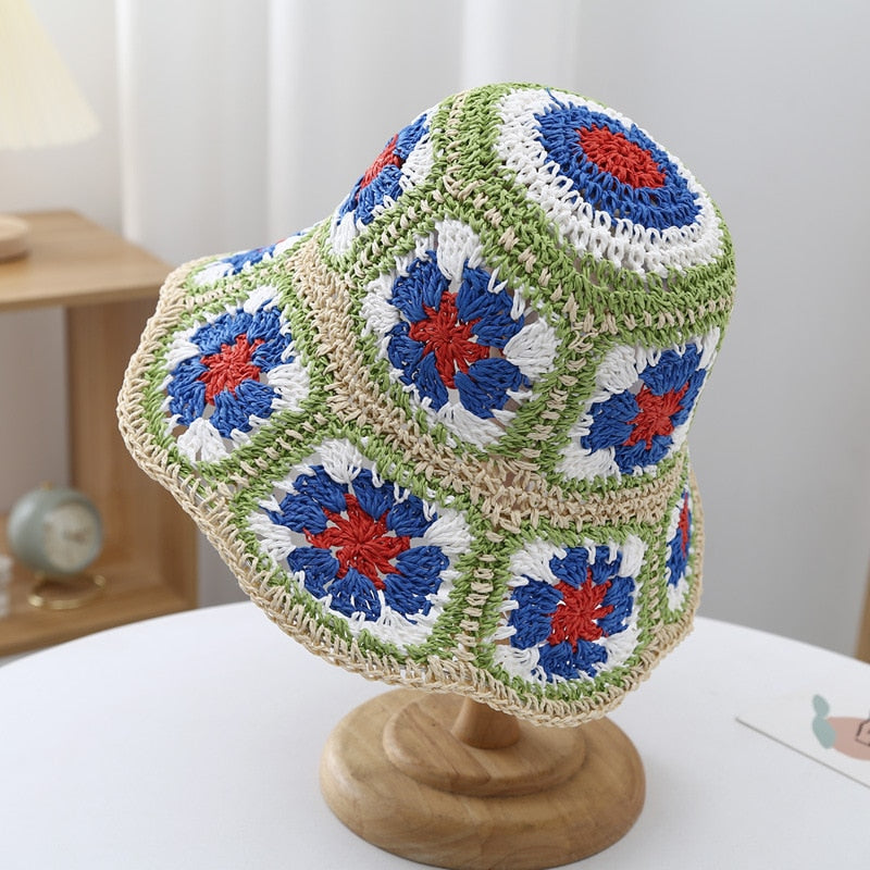 Summer Flowers Hand-Woven Beach Sun Hat
