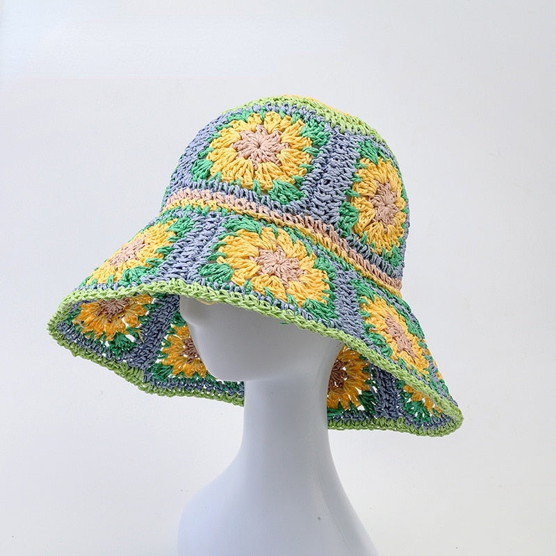 Summer Flowers Hand-Woven Beach Sun Hat