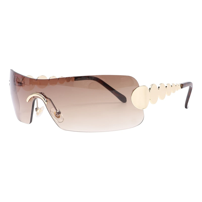 GUVIVI New Ins Rimless One Piece Sunglasses