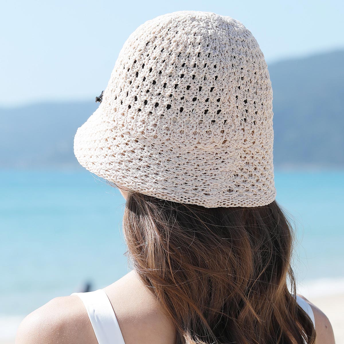 Handmade Ladies Crochet Raffia Straw Bucket Hat