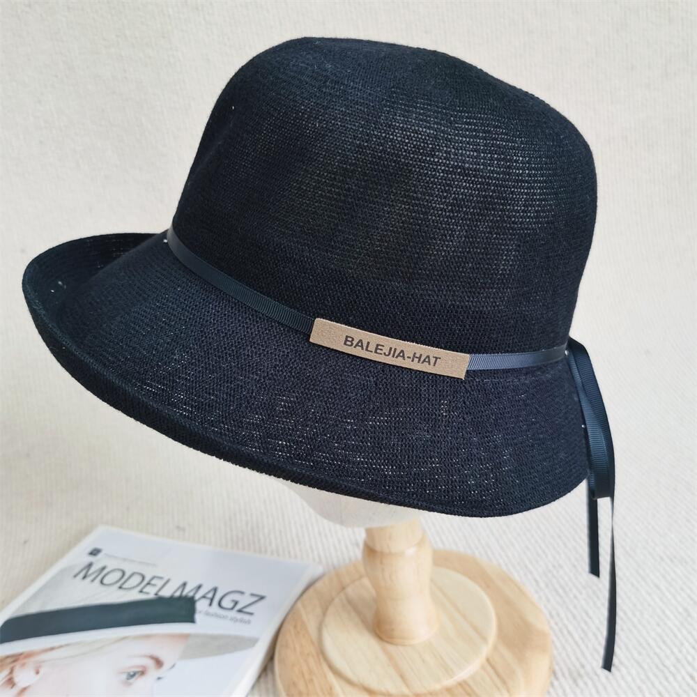 Faux Straw Braid Summer Beach Hat With Roll Brim