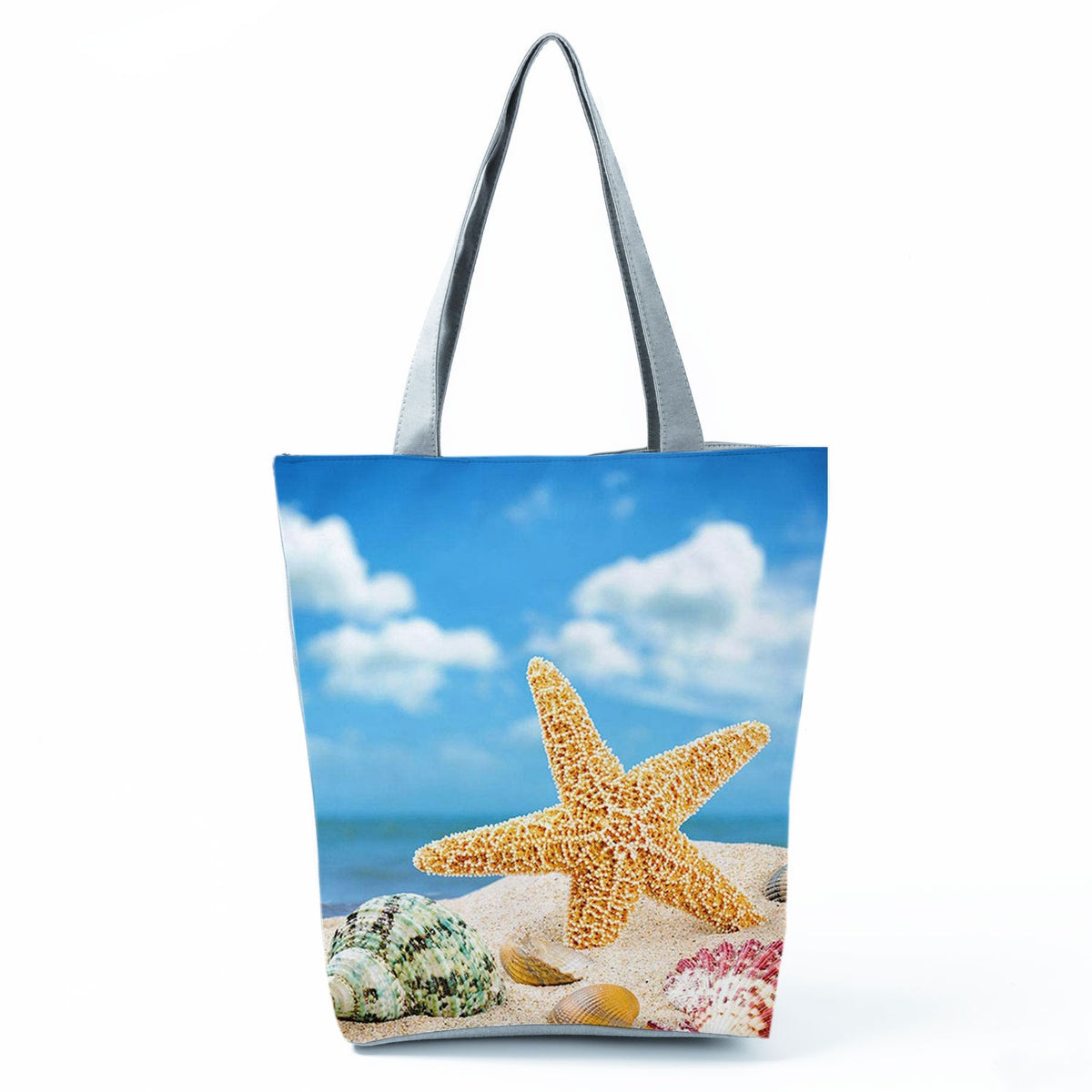 Ocean Shell Print Tote Bag