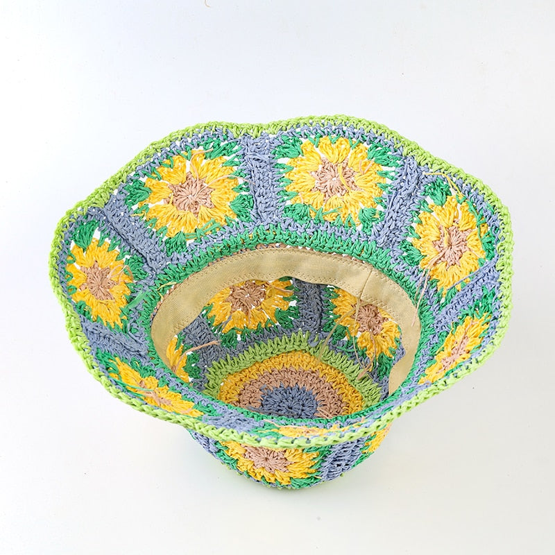 Summer Flowers Hand-Woven Beach Sun Hat