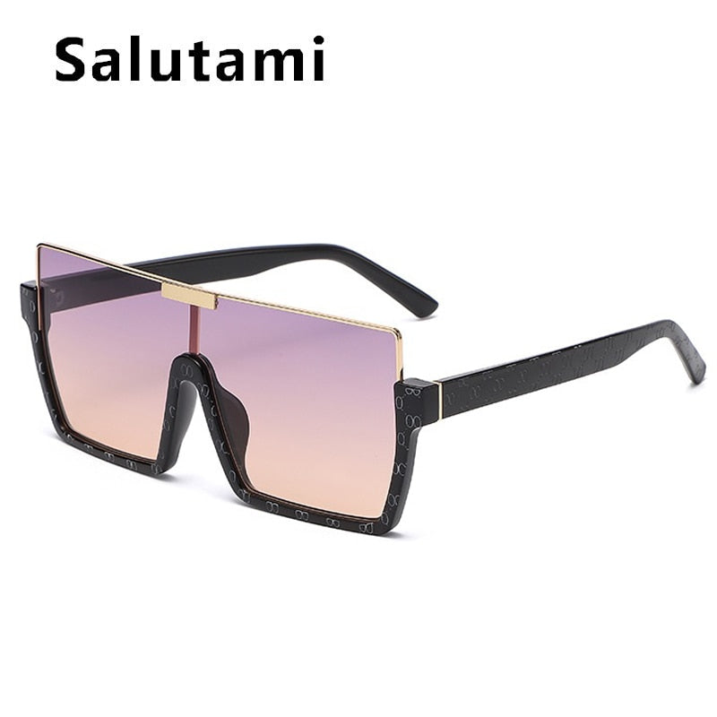 SALUTAMI Half Frame One Piece Square Sunglasses