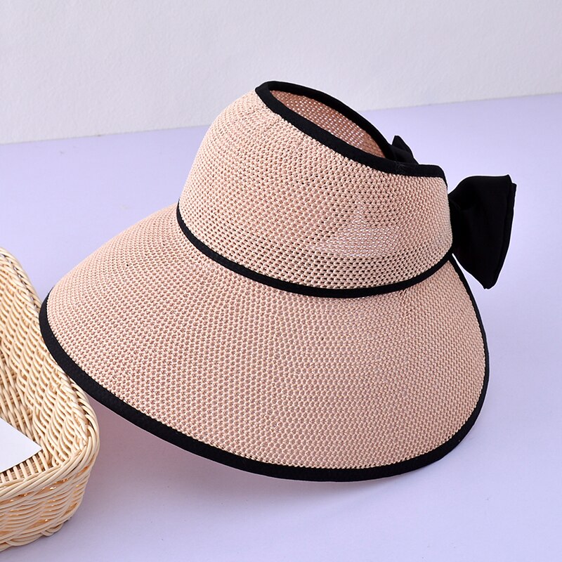 KINIJA Summer Large Brim Floppy Visor Straw Hat